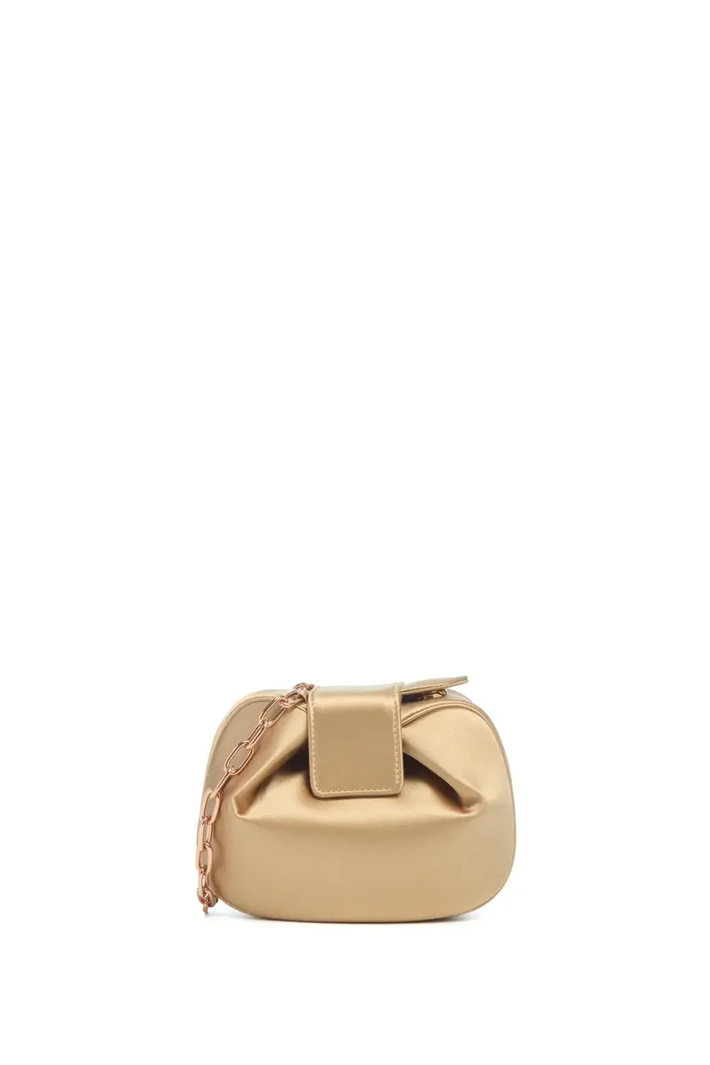 Gabriela Hearst Soft Demi Clutch with Chain in Camel Satin | Thumbnail 3 Gabriela Hearst Soft Demi Clutch with Chain in Camel Satin | Thumbnail 3