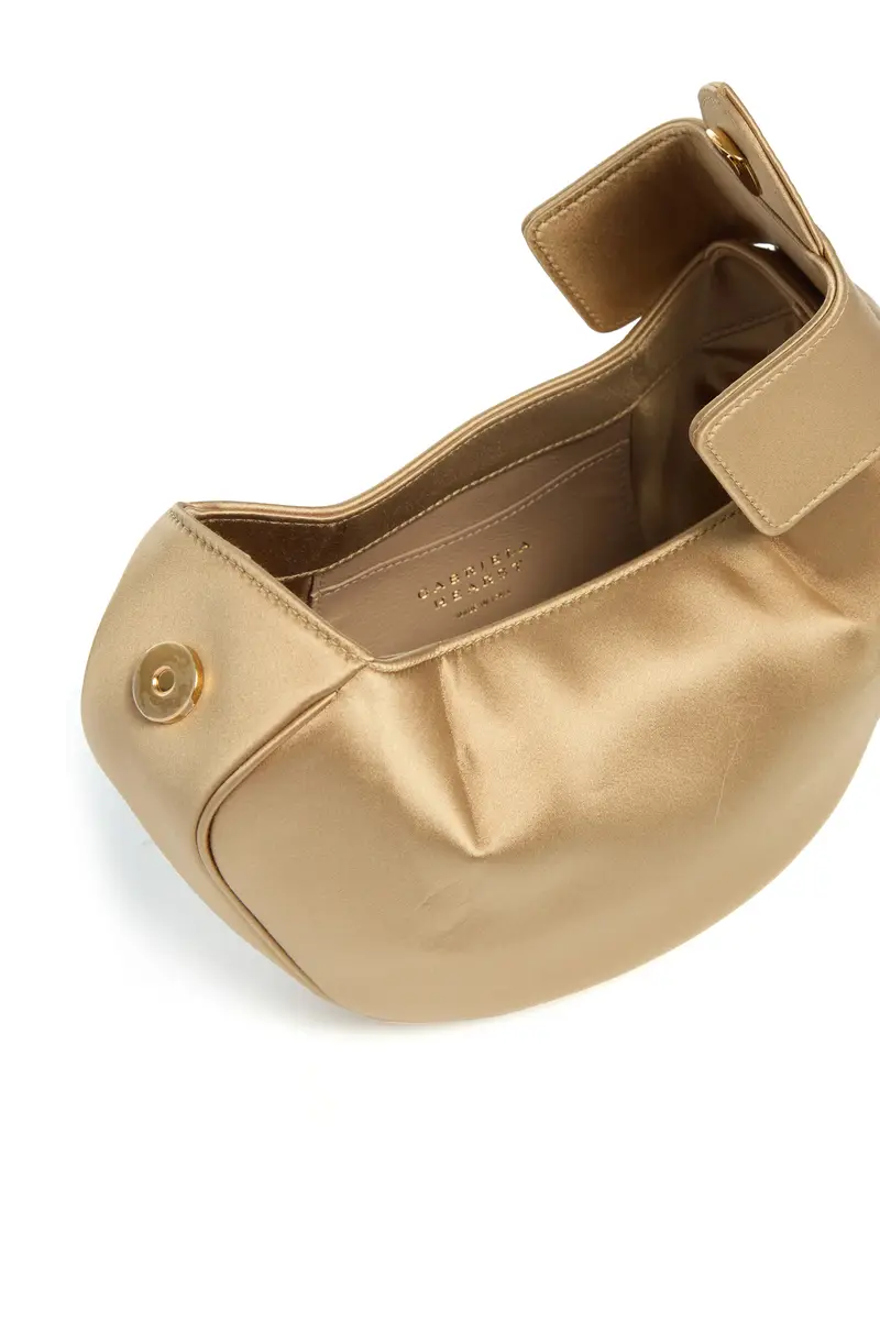 Gabriela Hearst Soft Demi Clutch with Chain in Camel Satin | Thumbnail 5 Gabriela Hearst Soft Demi Clutch with Chain in Camel Satin | Thumbnail 5