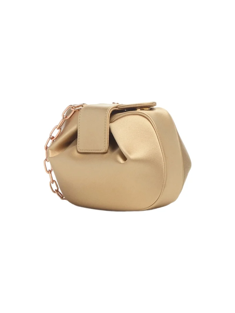 Gabriela Hearst Soft Demi Clutch with Chain in Camel Satin