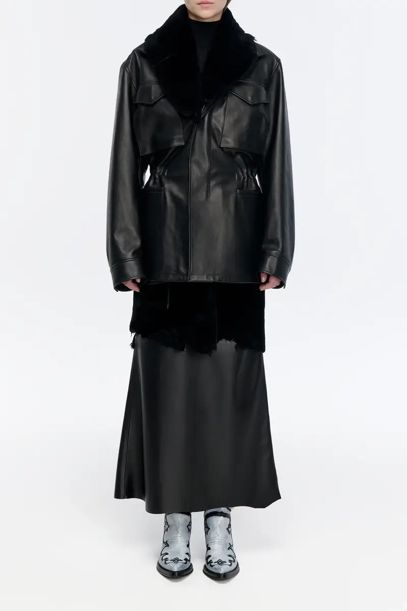 Gabriela Hearst Darwin M65 Jacket in Black Nappa Leather | Thumbnail 3 Gabriela Hearst Darwin M65 Jacket in Black Nappa Leather | Thumbnail 3