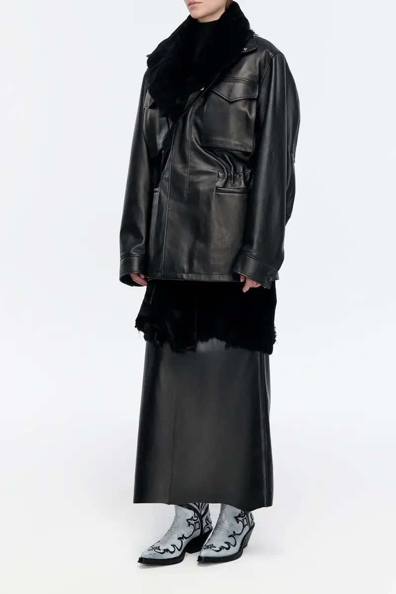Gabriela Hearst Darwin M65 Jacket in Black Nappa Leather | Thumbnail 4 Gabriela Hearst Darwin M65 Jacket in Black Nappa Leather | Thumbnail 4