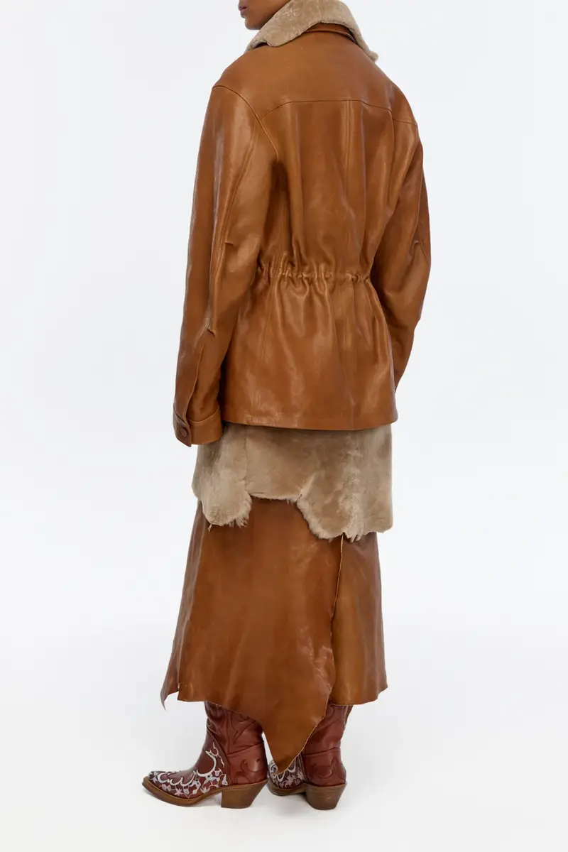 Gabriela Hearst Darwin M65 Jacket in Cognac Vachetta Leather | Thumbnail 5 Gabriela Hearst Darwin M65 Jacket in Cognac Vachetta Leather | Thumbnail 5