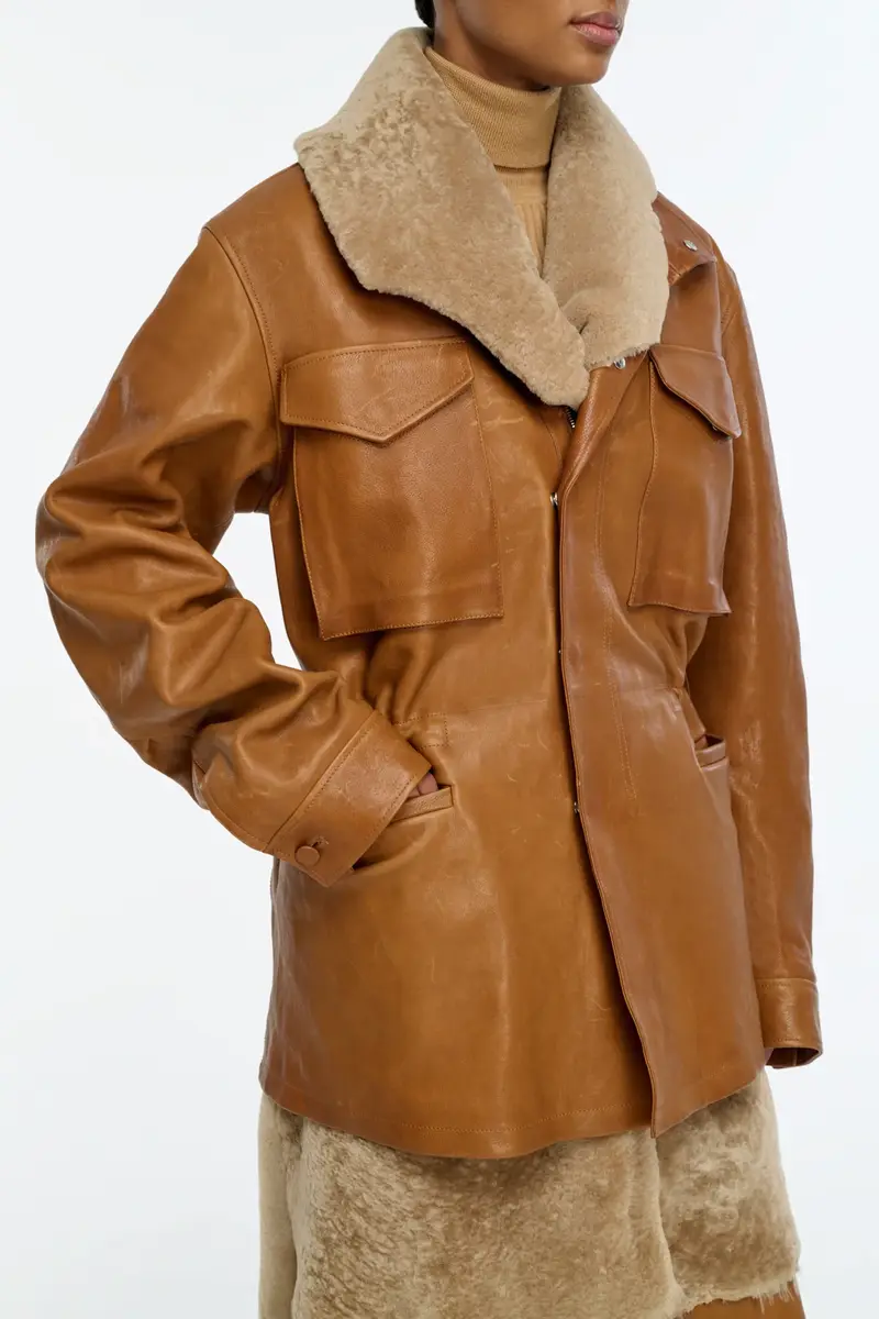Gabriela Hearst Darwin M65 Jacket in Cognac Vachetta Leather | Thumbnail 6 Gabriela Hearst Darwin M65 Jacket in Cognac Vachetta Leather | Thumbnail 6