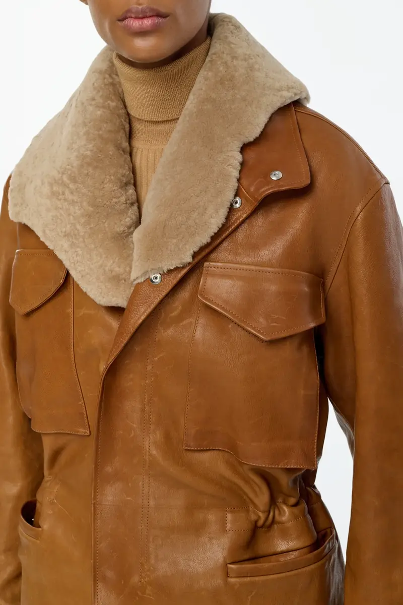 Gabriela Hearst Darwin M65 Jacket in Cognac Vachetta Leather | Thumbnail 7 Gabriela Hearst Darwin M65 Jacket in Cognac Vachetta Leather | Thumbnail 7