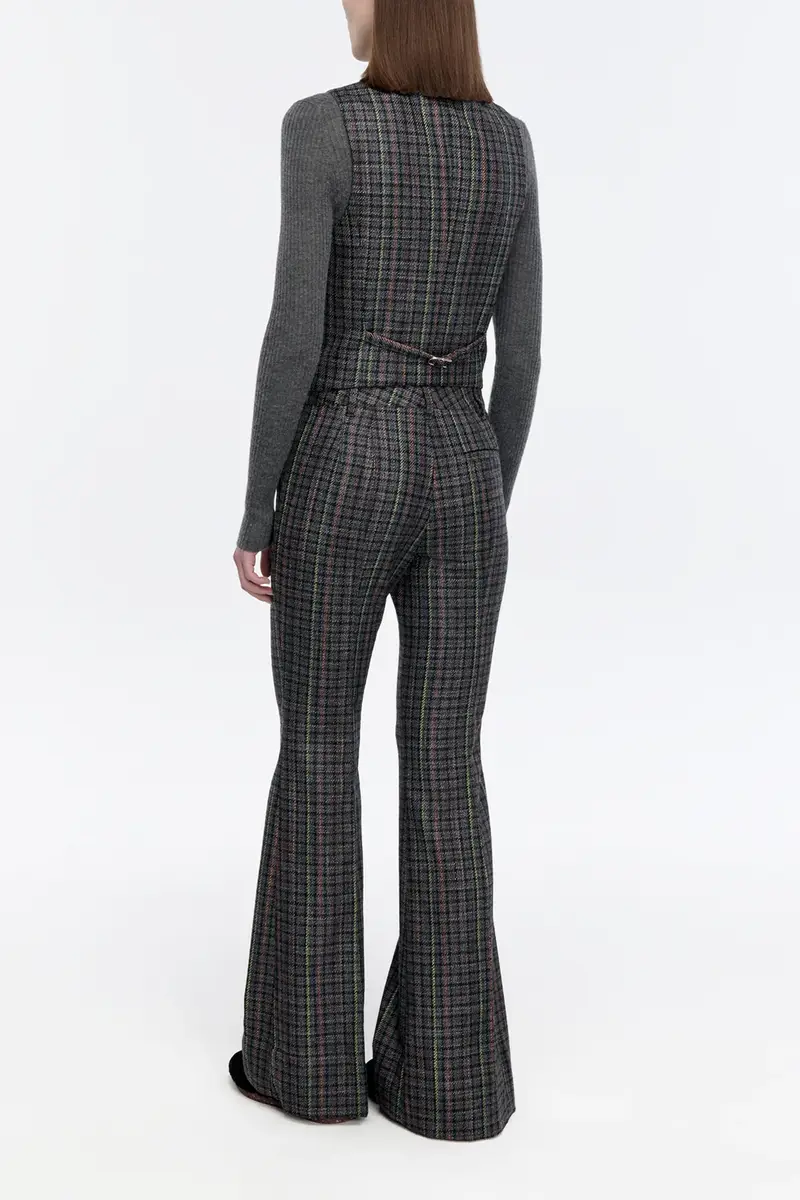 Gabriela Hearst Coleridge Vest in Charcoal Multi Wool Silk Houndstooth | Thumbnail 4