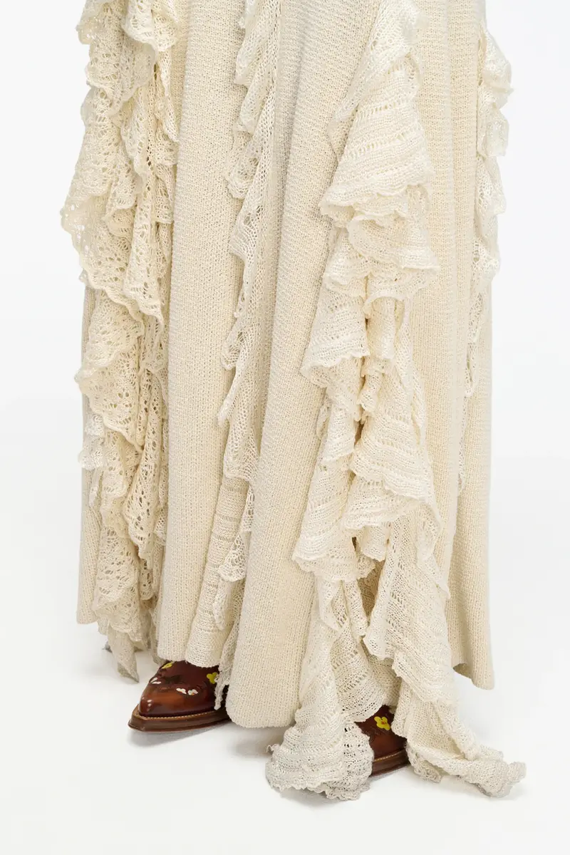 Gabriela Hearst Bloomsbury Knit Dress in Ivory Silk with Custom Ruffles | Thumbnail 9 Gabriela Hearst Bloomsbury Knit Dress in Ivory Silk with Custom Ruffles | Thumbnail 9