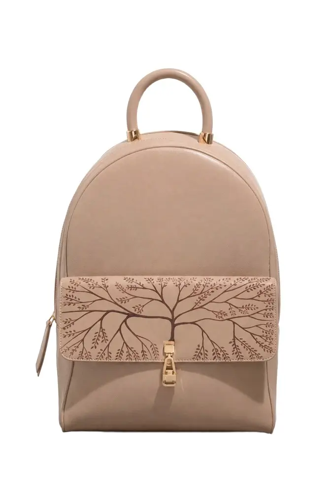 Gabriela Hearst Hand Painted Billie Backpack in Nude Nappa Leather