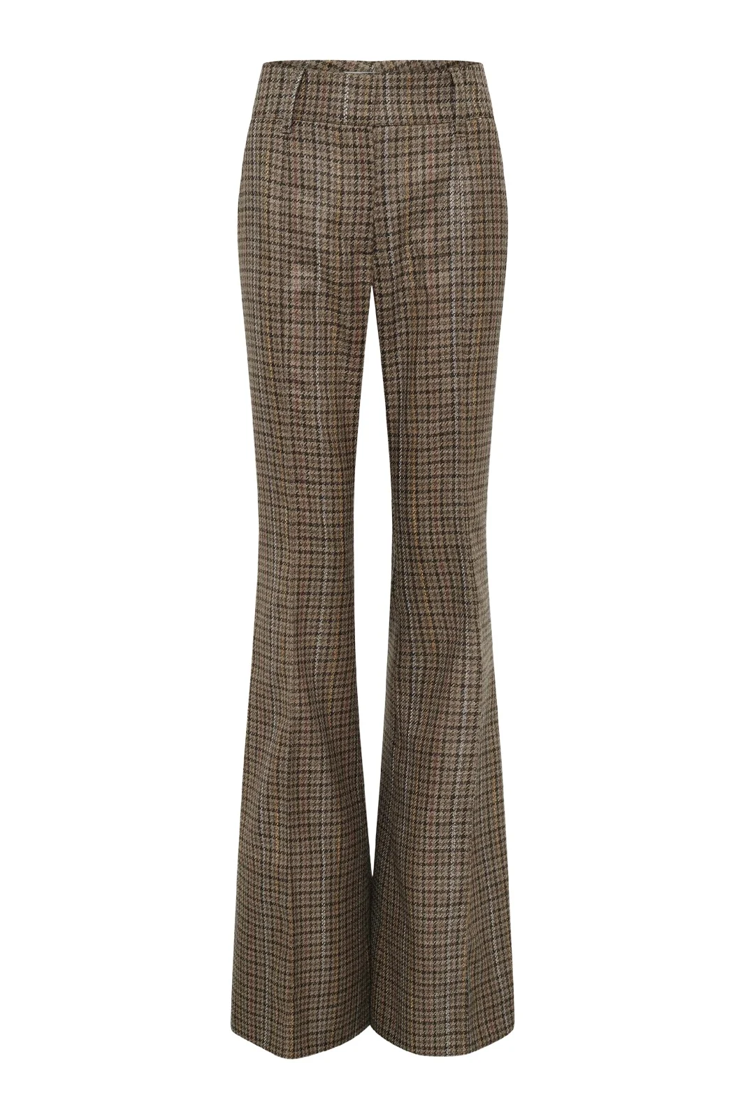 Gabriela Hearst Rhein Pant in Camel Multi Wool Silk Houndstooth