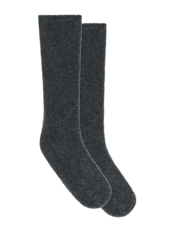 Gabriela Hearst Anima Knit Socks in Grey Silk
