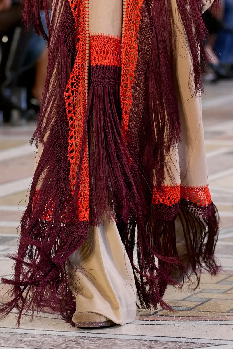 Gabriela Hearst Egret Fringe Scarf in Camel Double-face Recycled Cashmere with Silk Macrame | Thumbnail 2 Gabriela Hearst Egret Fringe Scarf in Camel Double-face Recycled Cashmere with Silk Macrame | Thumbnail 2