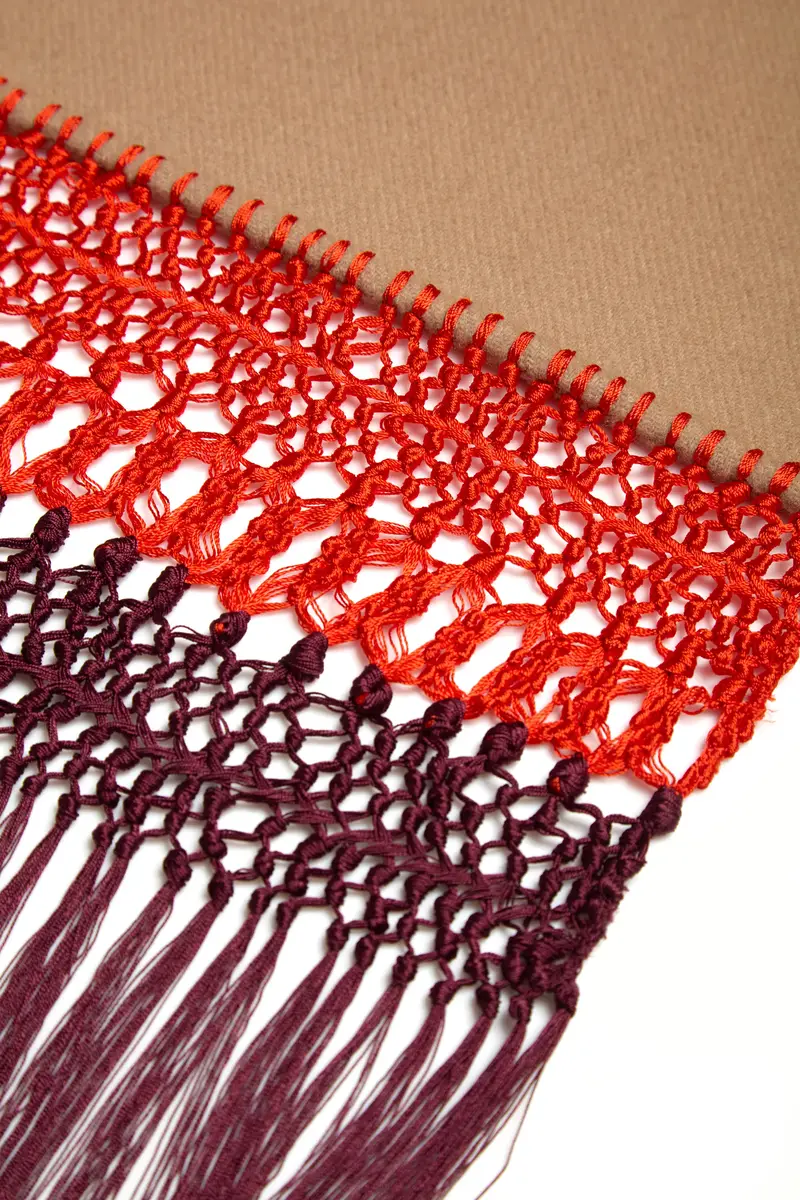 Gabriela Hearst Egret Fringe Scarf in Camel Double-face Recycled Cashmere with Silk Macrame | Thumbnail 3 Gabriela Hearst Egret Fringe Scarf in Camel Double-face Recycled Cashmere with Silk Macrame | Thumbnail 3