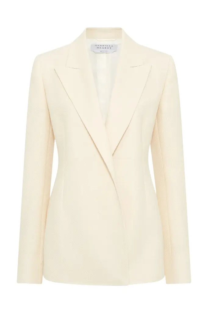 Mairi Blazer in Ivory Alpaca Wool Mairi Blazer in Ivory Alpaca Wool