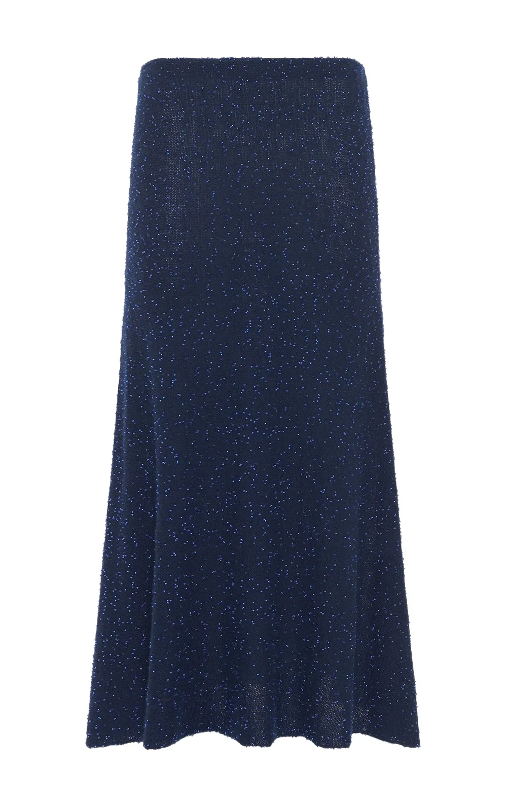 Gabriela Hearst Sabine Knit Midi Skirt in Electric Navy Beaded Cashmere Silk