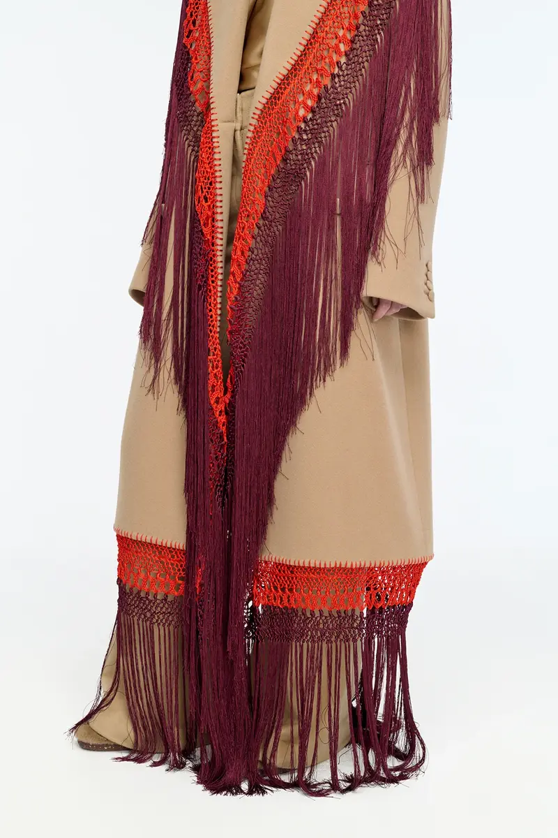 Gabriela Hearst Mcaffrey Fringe Coat in Camel Double-face Recycled Cashmere with Silk Macrame | Thumbnail 6 Gabriela Hearst Mcaffrey Fringe Coat in Camel Double-face Recycled Cashmere with Silk Macrame | Thumbnail 6