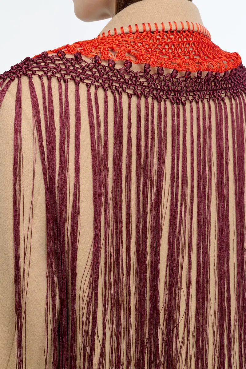 Gabriela Hearst Mcaffrey Fringe Coat in Camel Double-face Recycled Cashmere with Silk Macrame | Thumbnail 9 Gabriela Hearst Mcaffrey Fringe Coat in Camel Double-face Recycled Cashmere with Silk Macrame | Thumbnail 9
