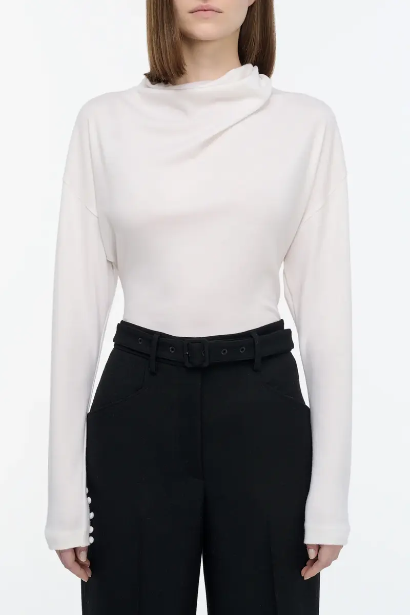 Gabriela Hearst Paget Top in Ivory Cashmere Jersey | Thumbnail 2