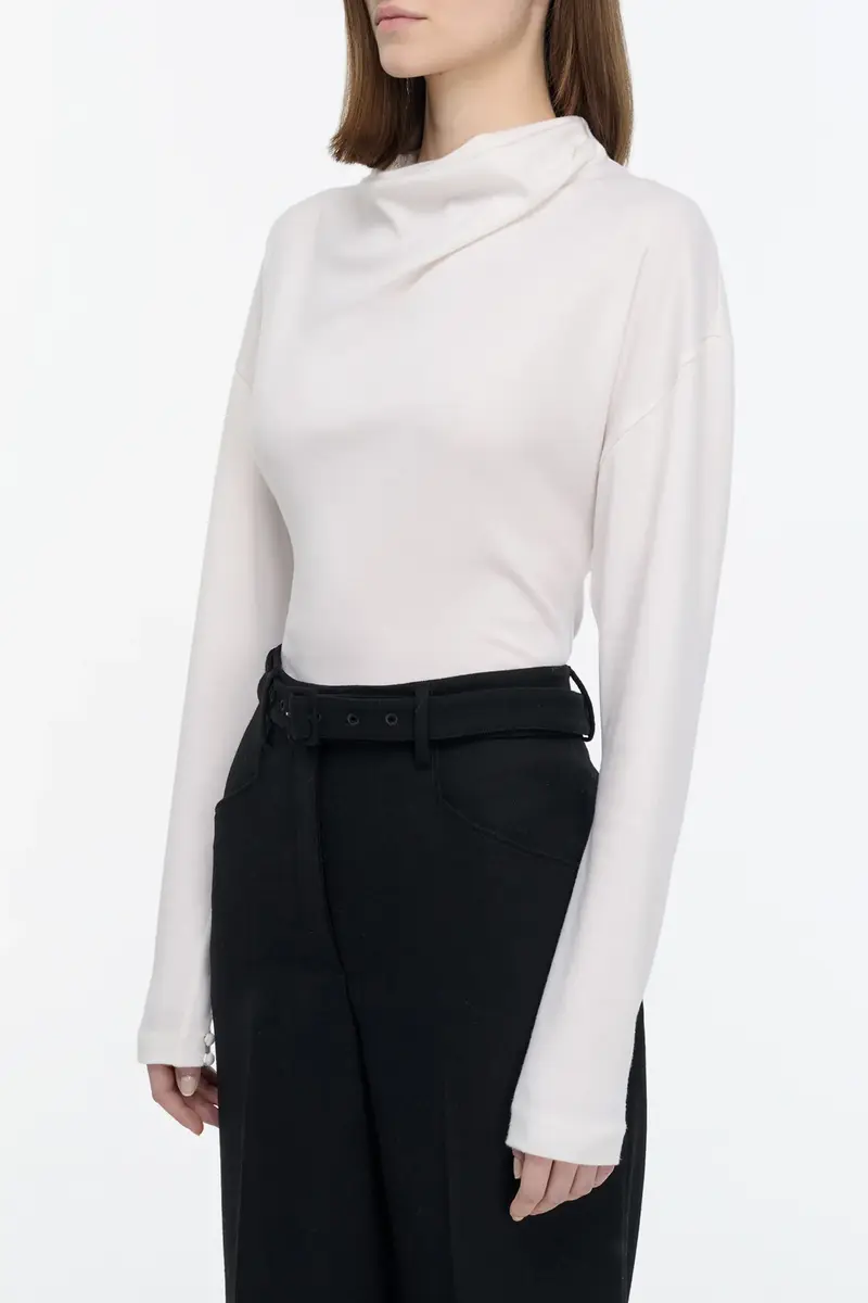 Gabriela Hearst Paget Top in Ivory Cashmere Jersey | Thumbnail 3