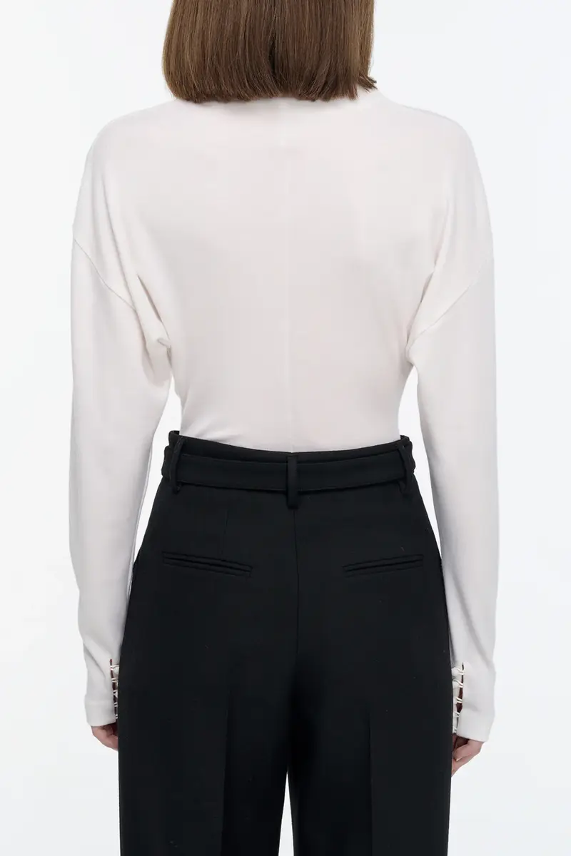 Gabriela Hearst Paget Top in Ivory Cashmere Jersey | Thumbnail 4