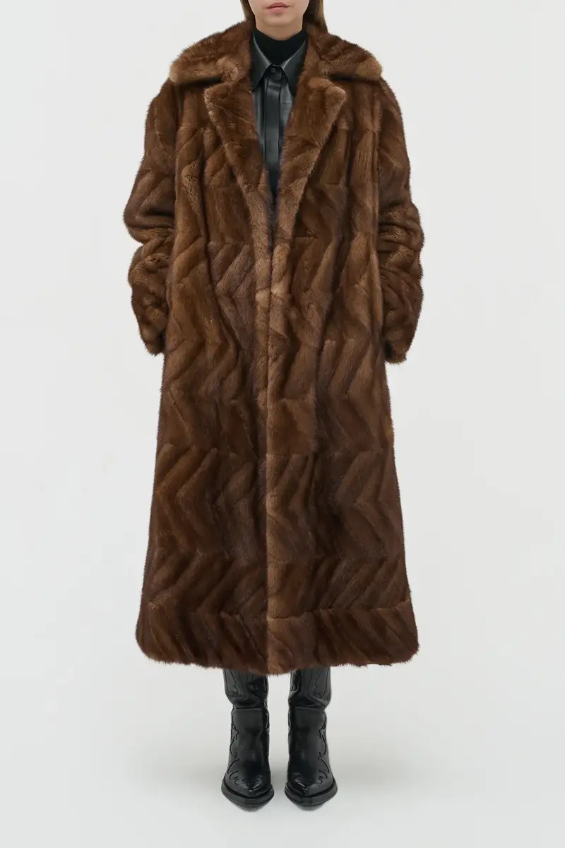 Gabriela Hearst Andal Coat in Mahogany Recycled Mink Fur | Thumbnail 3 Gabriela Hearst Andal Coat in Mahogany Recycled Mink Fur | Thumbnail 3