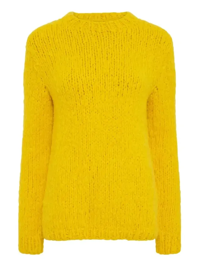 Lawrence Knit Sweater in Cadmium Yellow Welfat Cashmere