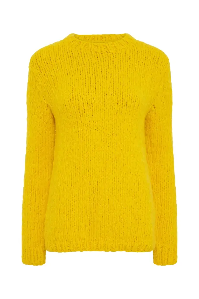 Lawrence Knit Sweater in Cadmium Yellow Welfat Cashmere