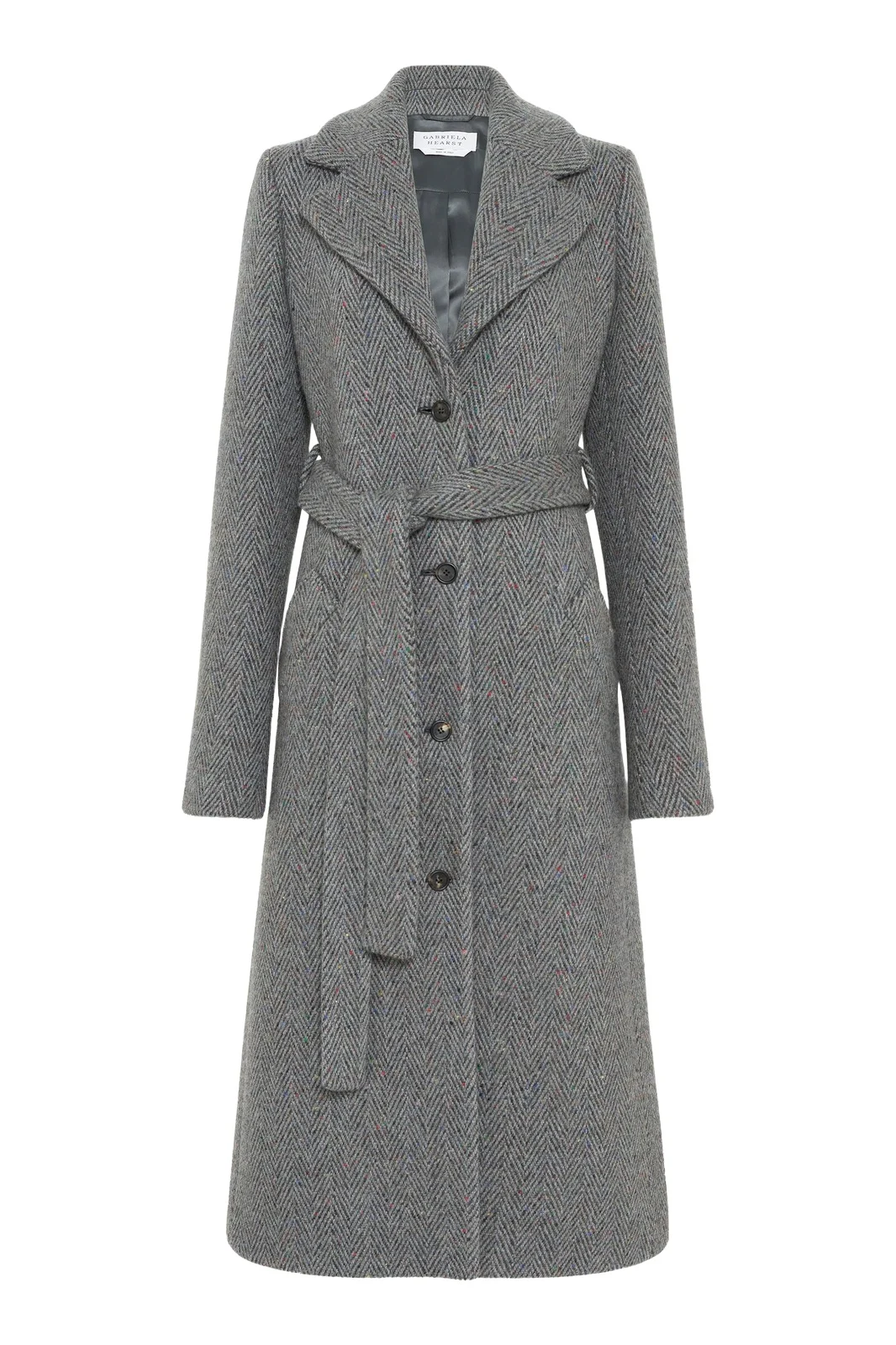 Gabriela Hearst William Coat in Charcoal Multi Cashmere Wool Herringbone