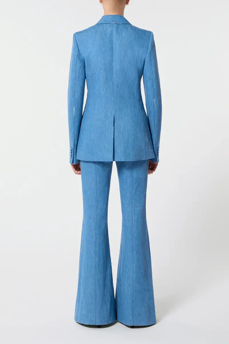Gabriela Hearst Leiva Blazer in Light Blue Recycled Cotton Linen Denim | Thumbnail 5 Gabriela Hearst Leiva Blazer in Light Blue Recycled Cotton Linen Denim | Thumbnail 5