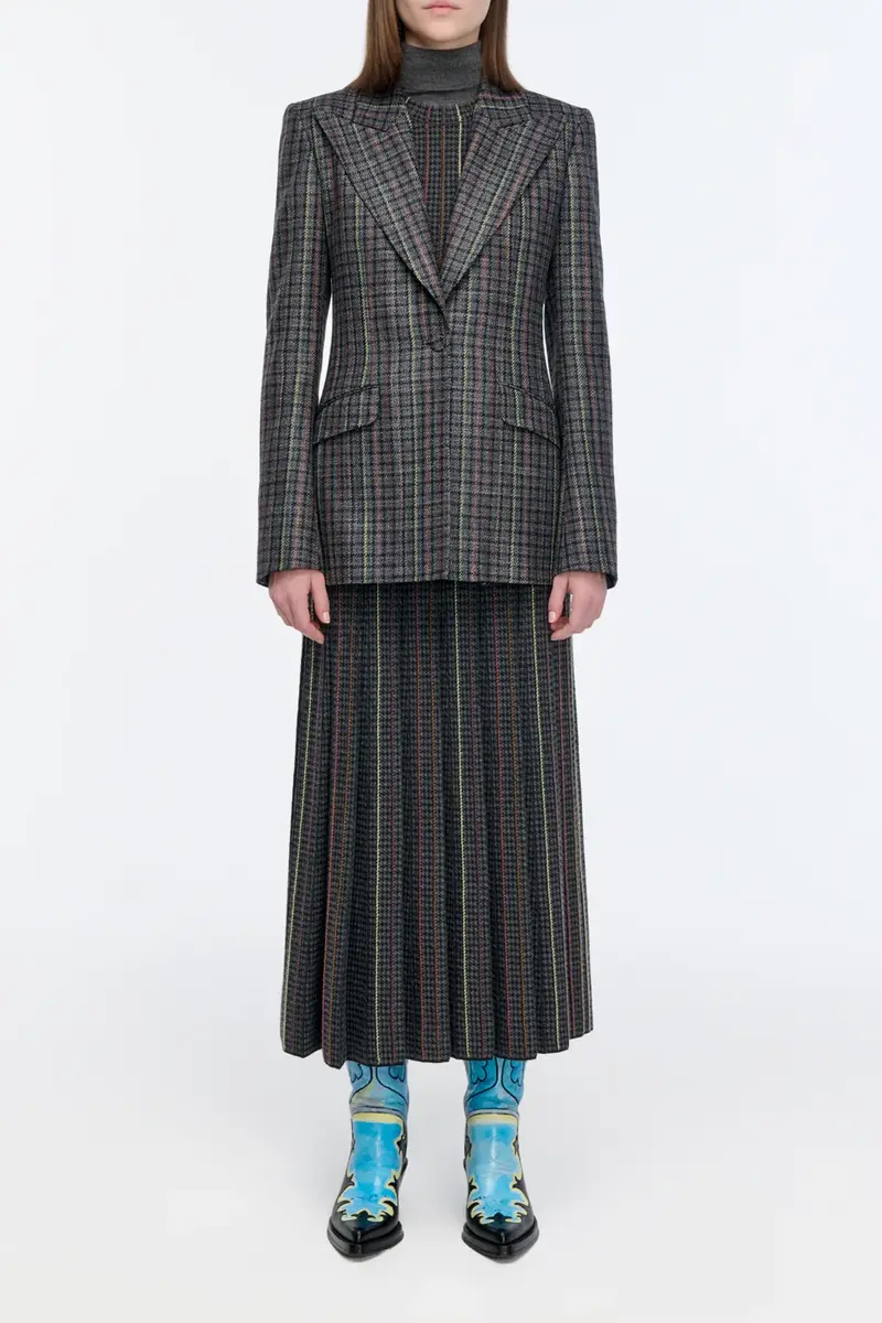 Gabriela Hearst Leiva Blazer in Charcoal Multi Wool Silk Houndstooth | Thumbnail 3 Gabriela Hearst Leiva Blazer in Charcoal Multi Wool Silk Houndstooth | Thumbnail 3