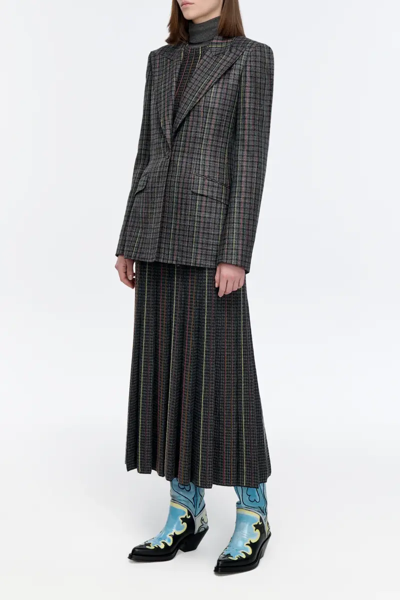 Gabriela Hearst Leiva Blazer in Charcoal Multi Wool Silk Houndstooth | Thumbnail 4 Gabriela Hearst Leiva Blazer in Charcoal Multi Wool Silk Houndstooth | Thumbnail 4