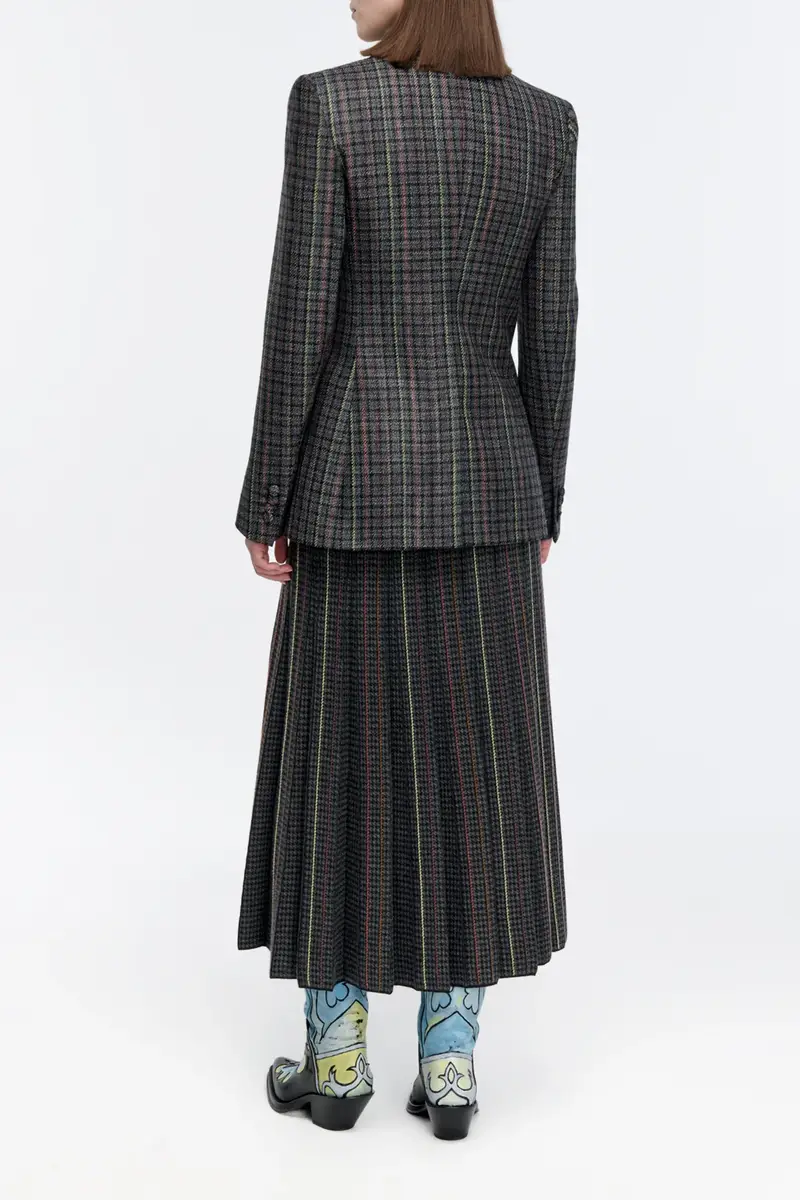 Gabriela Hearst Leiva Blazer in Charcoal Multi Wool Silk Houndstooth | Thumbnail 5 Gabriela Hearst Leiva Blazer in Charcoal Multi Wool Silk Houndstooth | Thumbnail 5