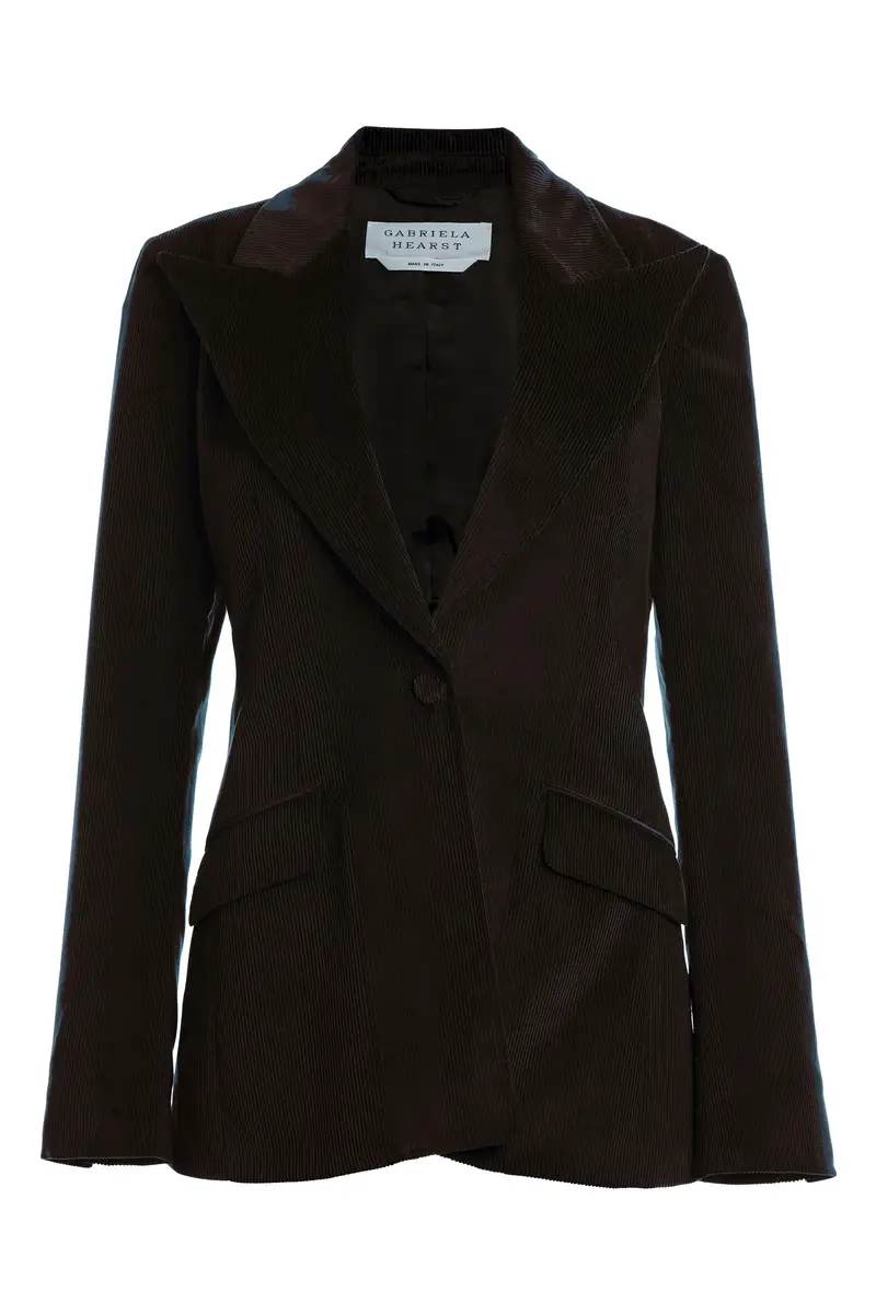 Gabriela Hearst Leiva Blazer in Chocolate Cashmere Corduroy