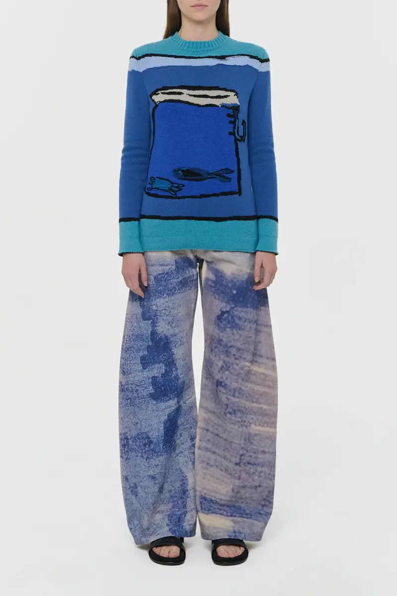 Gabriela Hearst Amoret Barrel-leg Jean in Water Multi Recycled Cotton Denim | Thumbnail 3