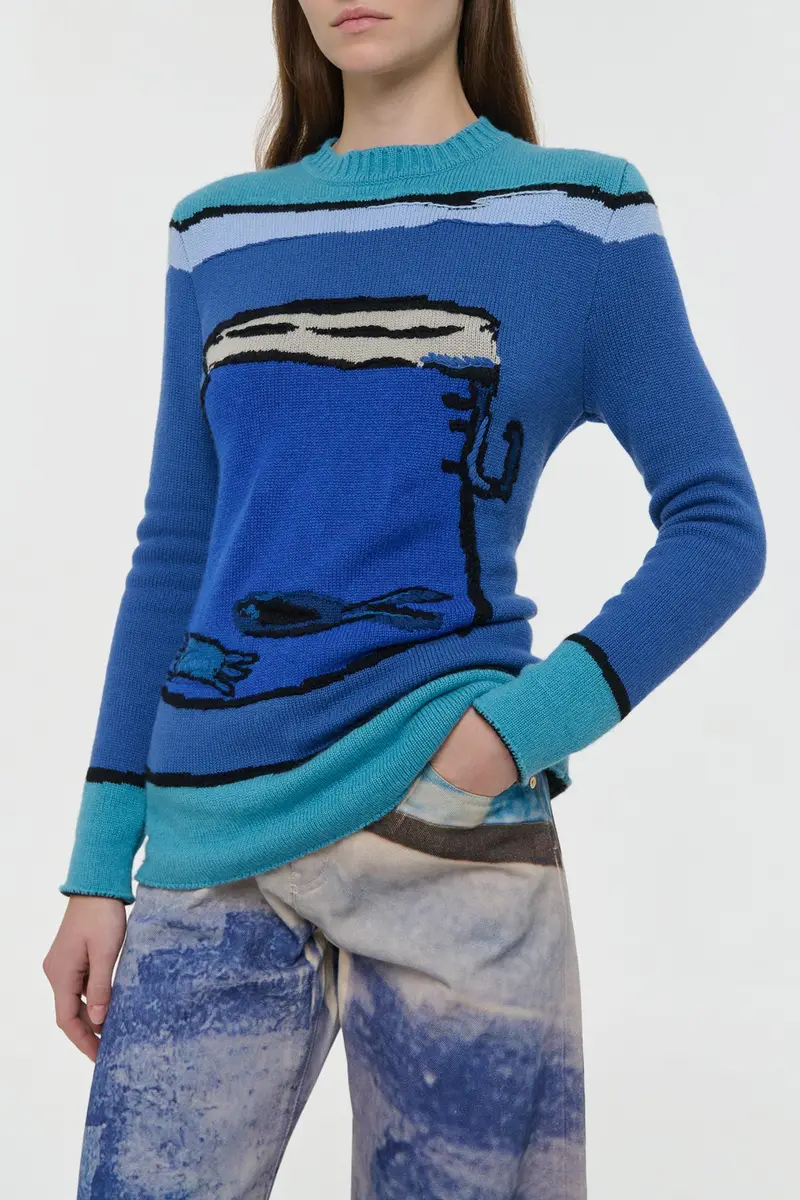 Gabriela Hearst Amoret Barrel-leg Jean in Water Multi Recycled Cotton Denim | Thumbnail 6