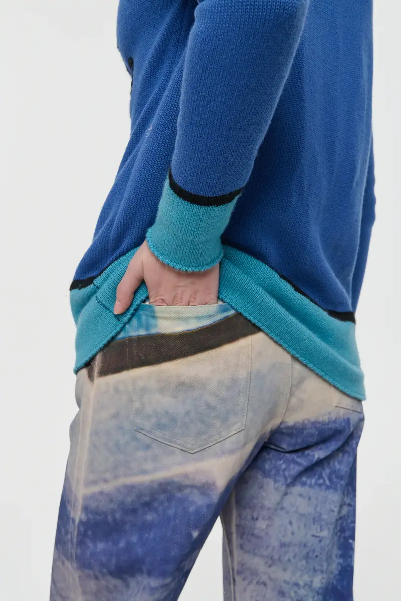 Gabriela Hearst Amoret Barrel-leg Jean in Water Multi Recycled Cotton Denim | Thumbnail 7