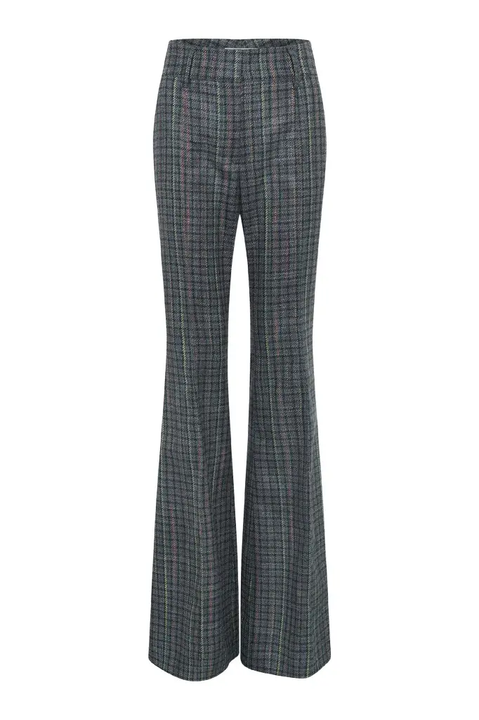 Gabriela Hearst Rhein Pant in Charcoal Multi Wool Silk Houndstooth