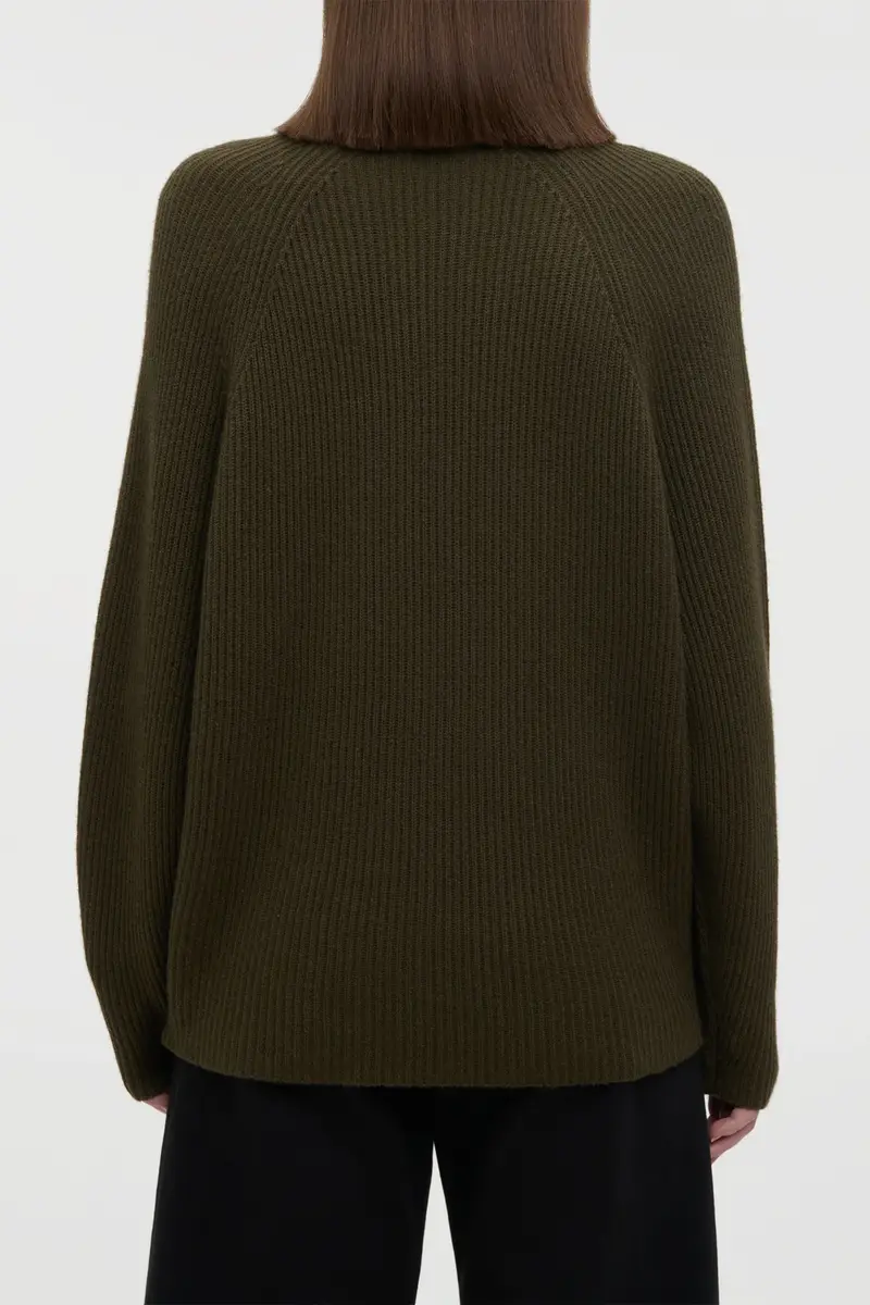 Gabriela Hearst Wigman Knit Turtleneck Sweater in Deep Olive Cashmere | Thumbnail 4