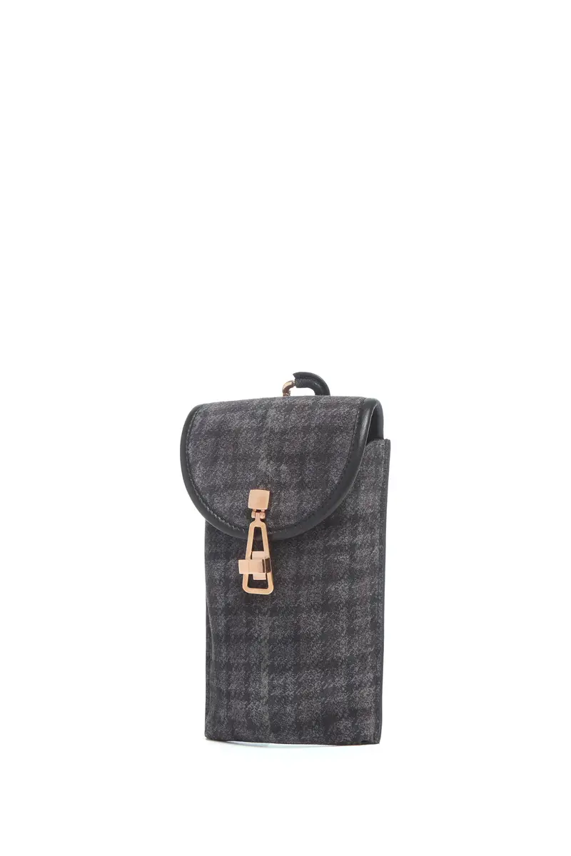 Gabriela Hearst Sunglasses Pouch in Charcoal Multi Suede Houndstooth | Thumbnail 3 Gabriela Hearst Sunglasses Pouch in Charcoal Multi Suede Houndstooth | Thumbnail 3
