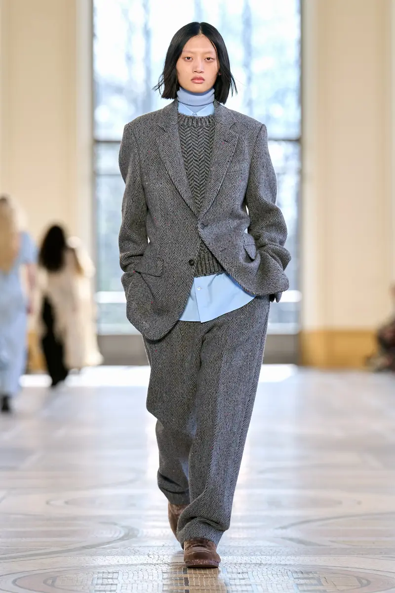 Gabriela Hearst Norman Pant in Charcoal Multi Cashmere Wool Herringbone | Thumbnail 2 Gabriela Hearst Norman Pant in Charcoal Multi Cashmere Wool Herringbone | Thumbnail 2