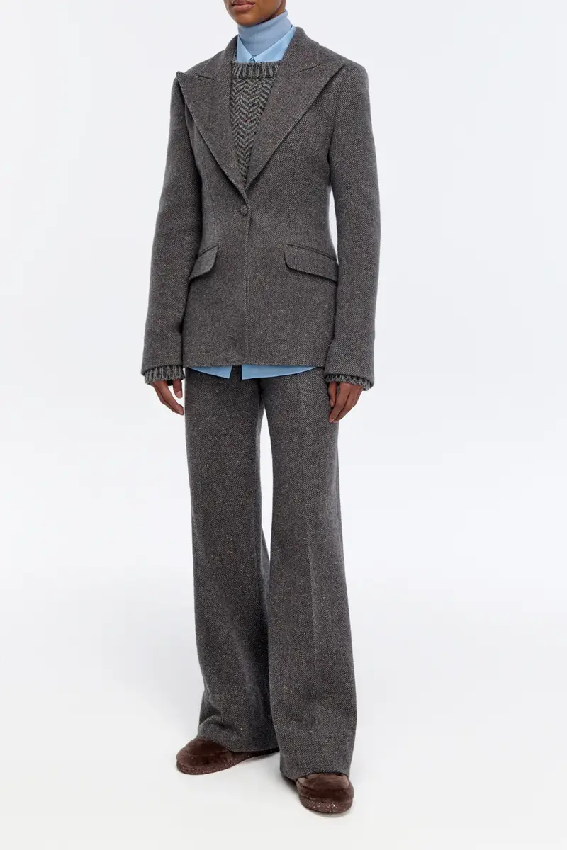 Gabriela Hearst Norman Pant in Charcoal Multi Cashmere Wool Herringbone | Thumbnail 4 Gabriela Hearst Norman Pant in Charcoal Multi Cashmere Wool Herringbone | Thumbnail 4