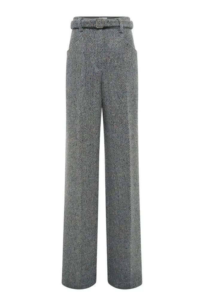 Norman Pant in Charcoal Multi Cashmere Wool Herringbone Norman Pant in Charcoal Multi Cashmere Wool Herringbone