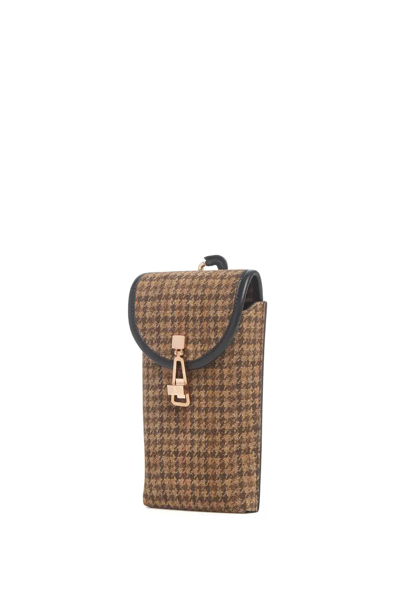 Gabriela Hearst Sunglasses Pouch in Camel Multi Suede Houndstooth | Thumbnail 3