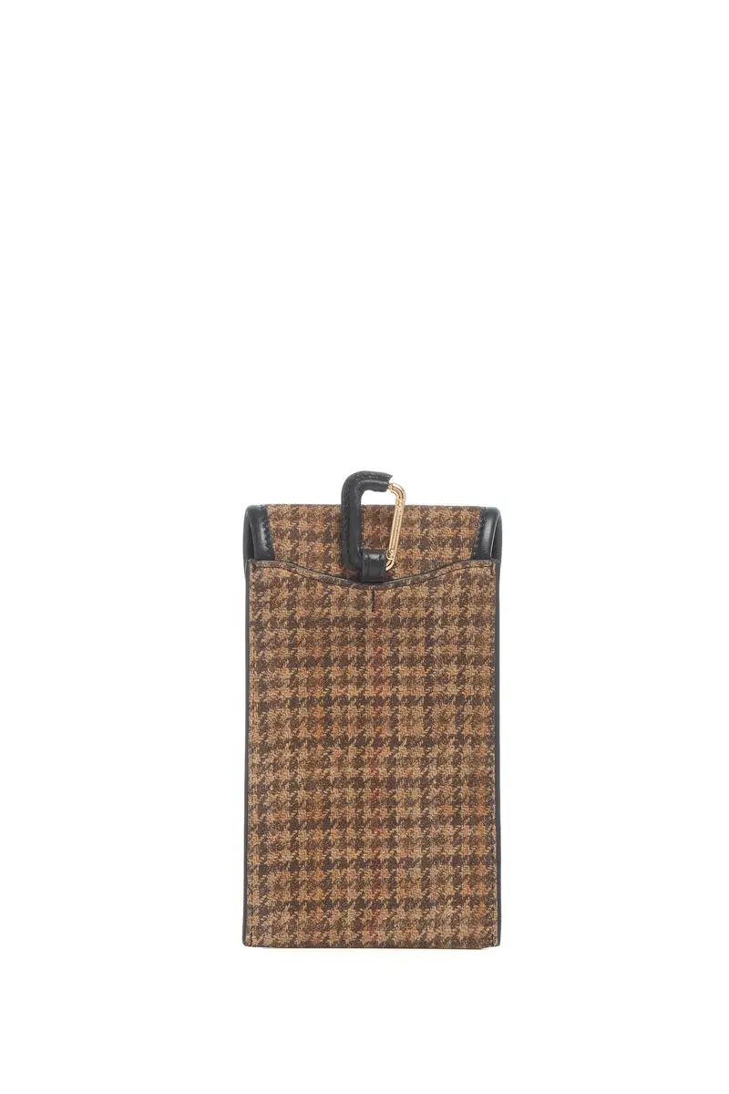 Gabriela Hearst Sunglasses Pouch in Camel Multi Suede Houndstooth | Thumbnail 4