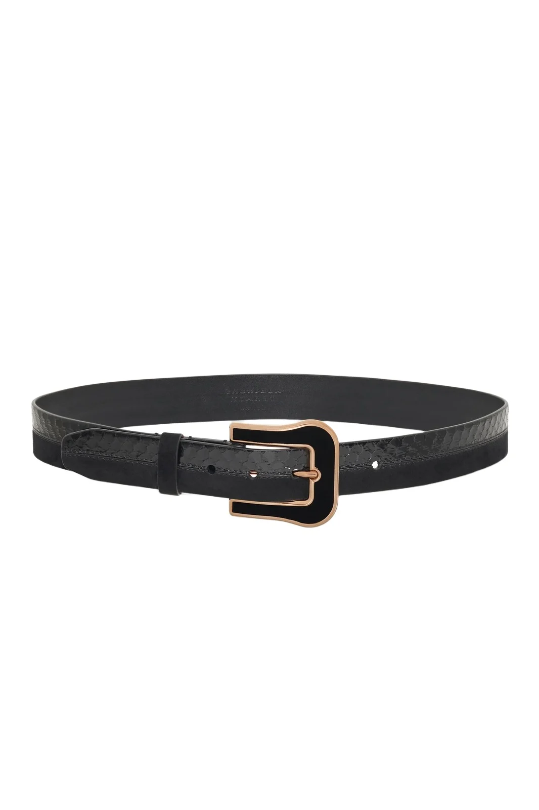 Gabriela Hearst Maireed Belt in Black Snakeskin & Leather
