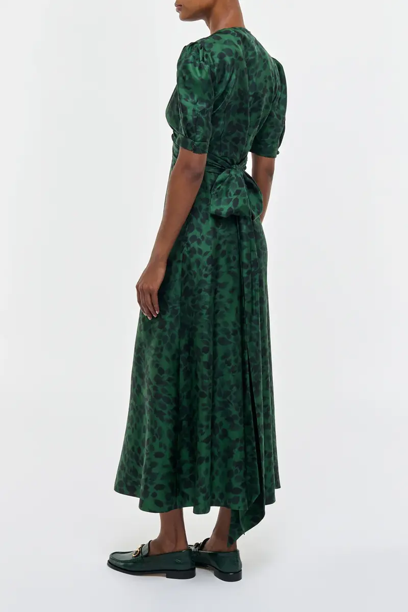 Gabriela Hearst Larkin Maxi Dress in English Green Printed Silk Twill | Thumbnail 4