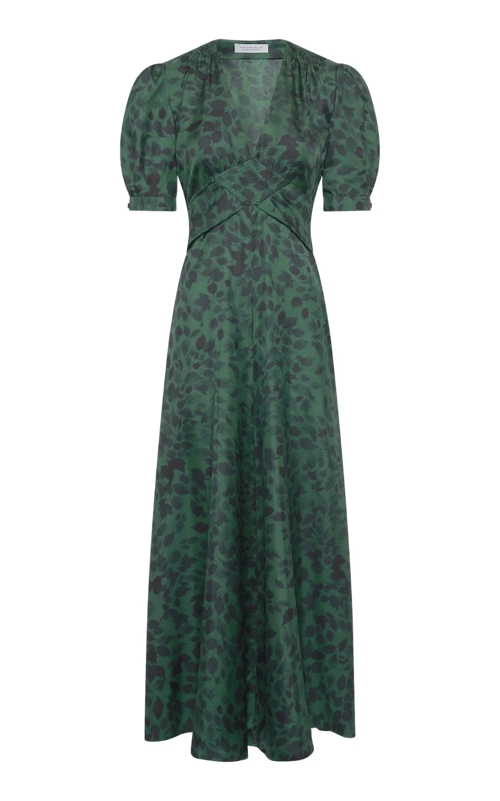 Gabriela Hearst Larkin Maxi Dress in English Green Printed Silk Twill