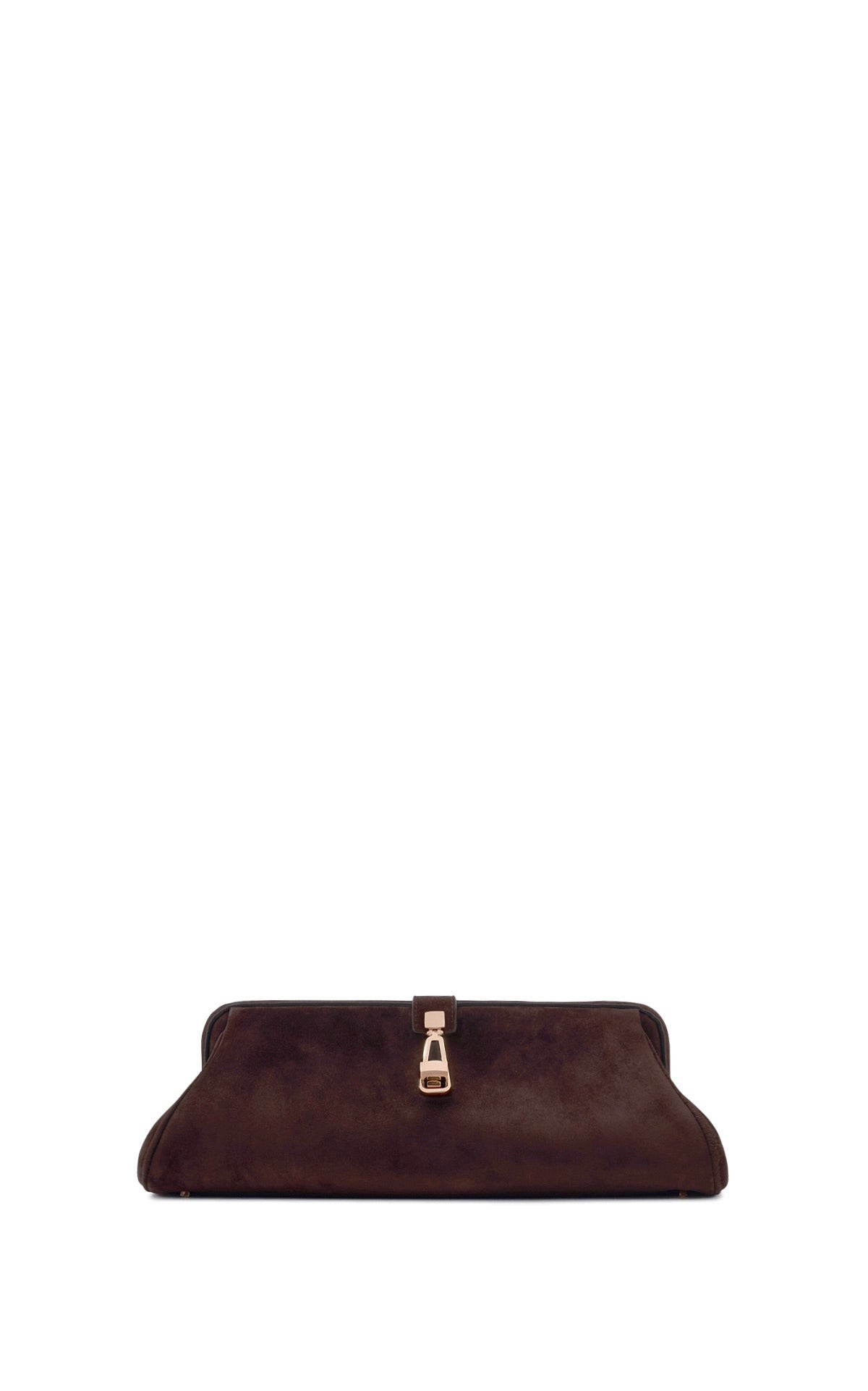 Gabriela Hearst Paola Clutch in Chocolate Suede