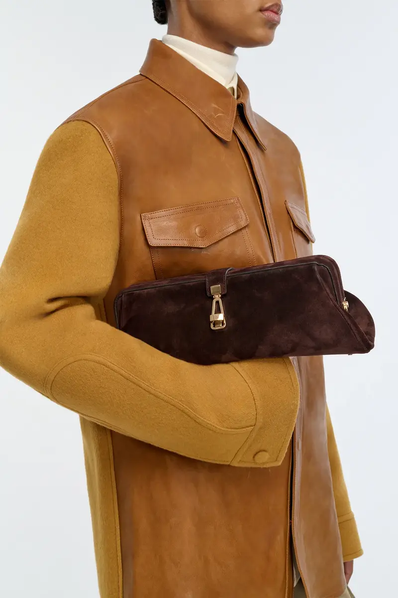 Gabriela Hearst Paola Clutch in Chocolate Suede | Thumbnail 2 Gabriela Hearst Paola Clutch in Chocolate Suede | Thumbnail 2