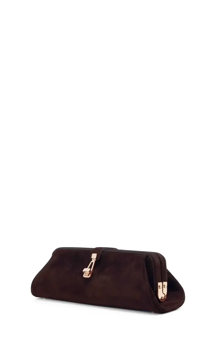 Gabriela Hearst Paola Clutch in Chocolate Suede | Thumbnail 4 Gabriela Hearst Paola Clutch in Chocolate Suede | Thumbnail 4