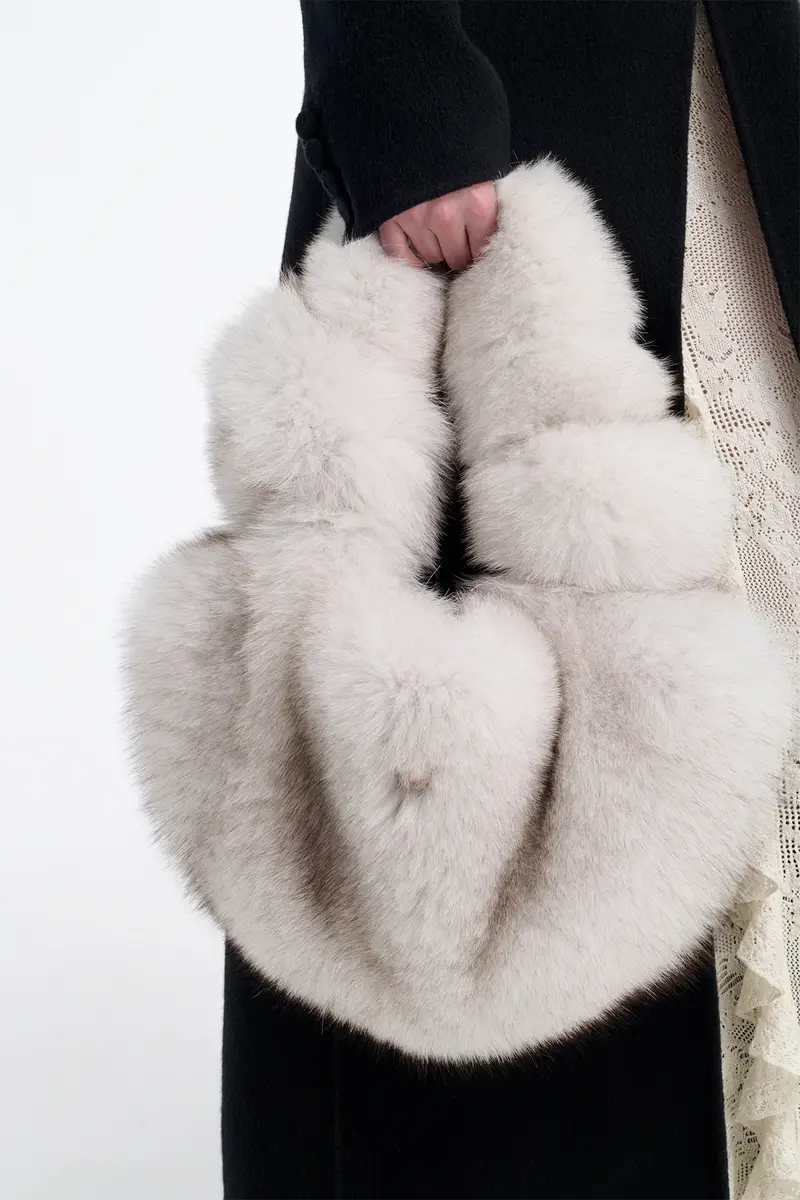 Gabriela Hearst Small Antonia Bag In White Recycled Arctic Fox Fur | Thumbnail 2 Gabriela Hearst Small Antonia Bag In White Recycled Arctic Fox Fur | Thumbnail 2