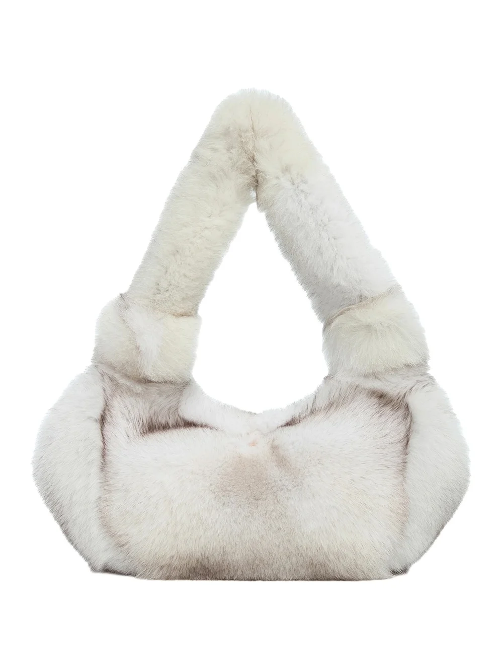 Small Antonia Bag In White Recycled Arctic Fox Fur Small Antonia Bag In White Recycled Arctic Fox Fur